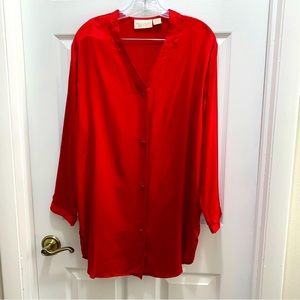 Victoria Secret Red Silky Sleep Shirt Nightgown